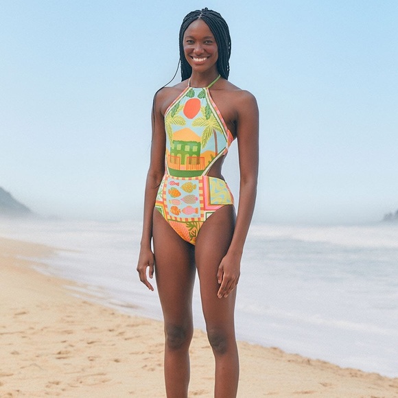 FARM Rio Mixed Scarves One-Piece Swimsuit - Picture 6 of 16